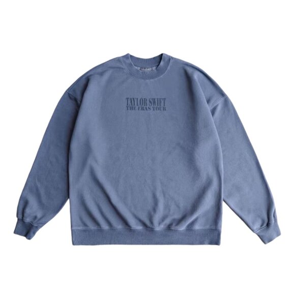 Taylor Swift | Eras Tour 2024 Official Merch Crewneck Blue Sweatshirt Exclusive - Picture 1 of 4